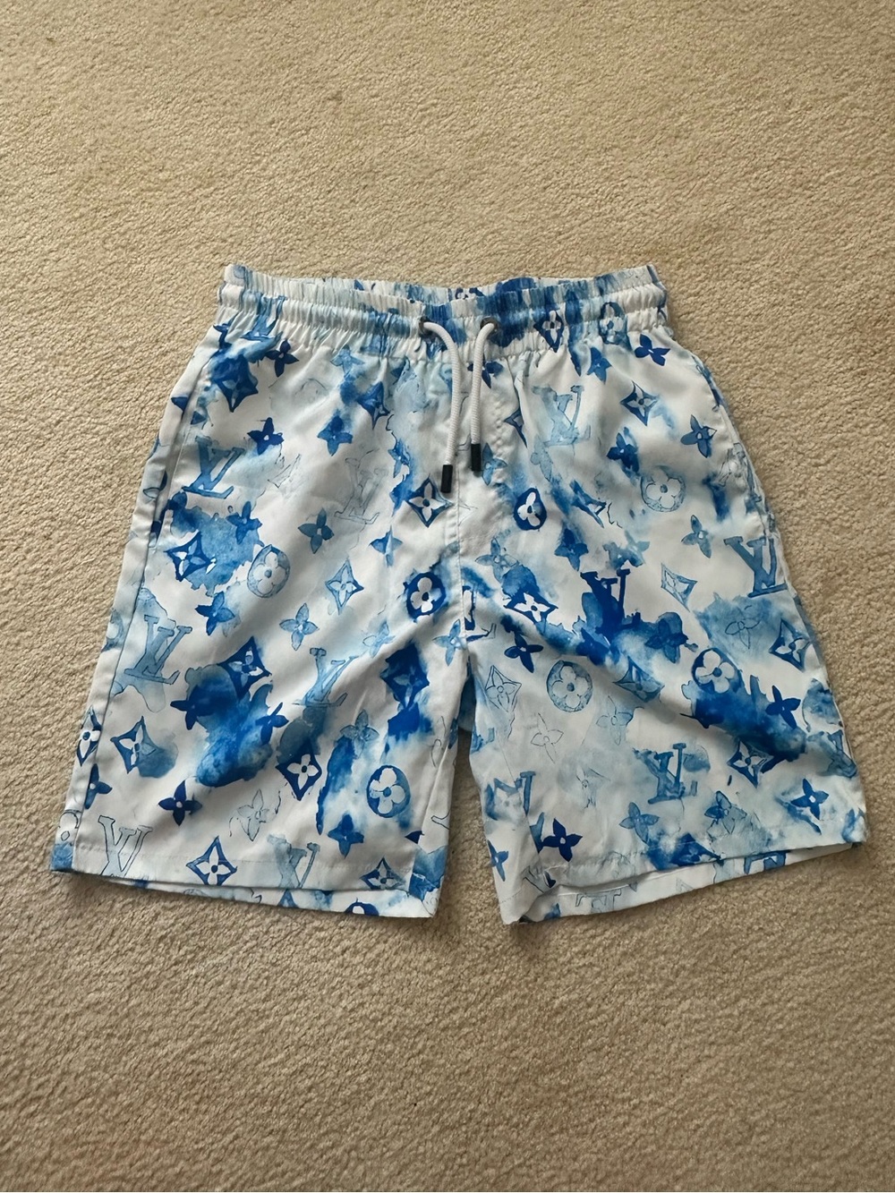 Blue Watercolor Louis vuitton Swim Shorts